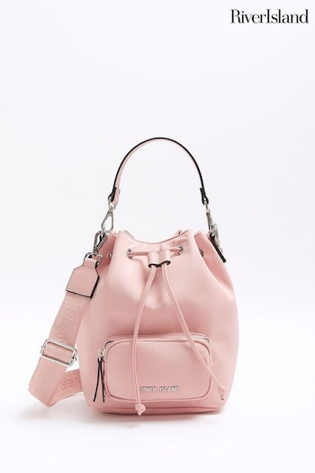 River Island Pink Nylon Bucket Cross-Body Bag (B26514) | £35