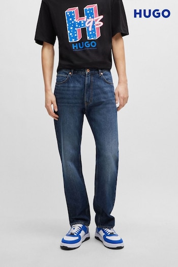 HUGO Blue Regular Fit Stonewash Denim Jeans (B26585) | £119