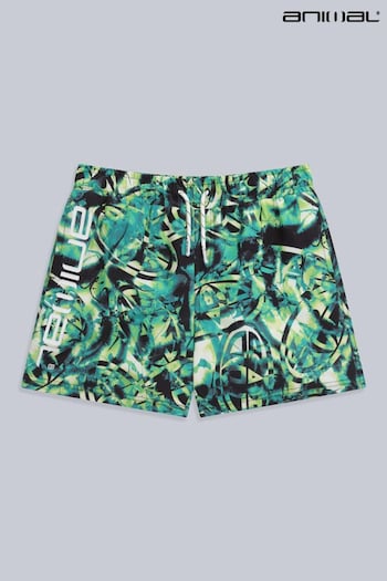 Animal Kids Green Jed Recycled Printed Board Shorts (B26608) | £25