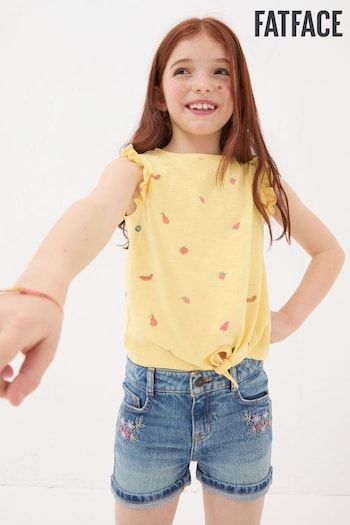 FatFace Yellow Fruit Knot Front T-Shirt (B26637) | £12.50