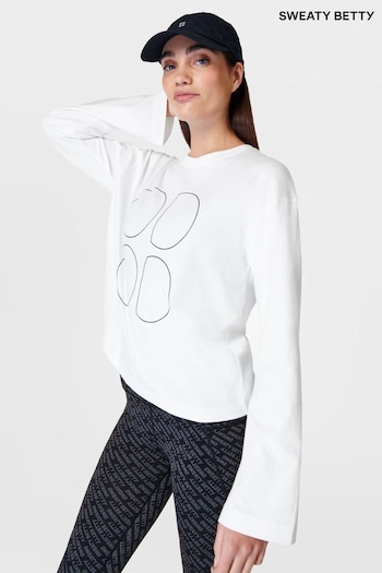 Sweaty Betty White Graphic Long Sleeve T-Shirt (B26726) | £40