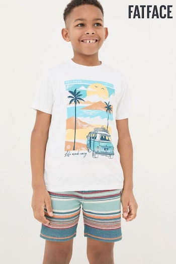 FatFace White VW Summer Graphic T-Shirt (B26727) | £14