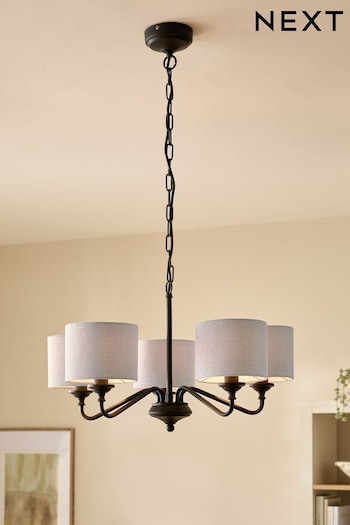 Black Burford 5 Light Dual Mount Height Adjustable Ceiling Light (B26823) | £125