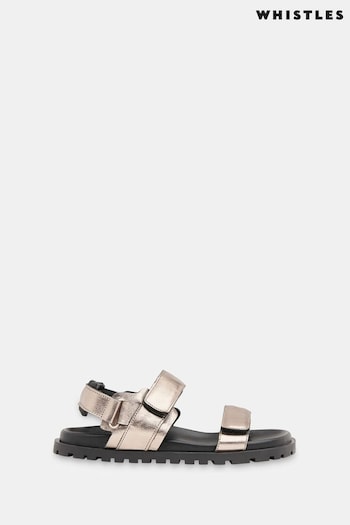 Whistles Natural Ria Sporty Velcro Sandals superstar (B26859) | £175