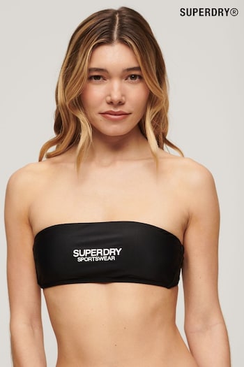 SUPERDRY Black SUPERDRY Logo Bandeau Bikini Top (B27138) | £30