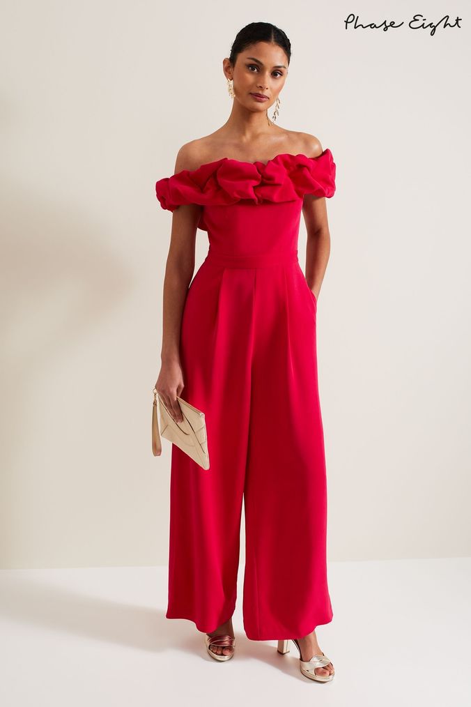 Lipsy sheen outlet twist bardot jumpsuit