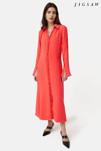 Jigsaw Pink Japanese Crepe Shirt Dress (B27480) | £225