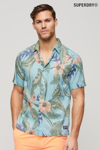 Superdry Hawaiian Blue Short Sleeve Hawaiian Printed Shirt (B27580) | £45