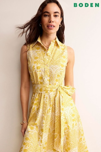 Boden Yellow Petite Amy Sleeveless Shirt Dress (B27782) | £115