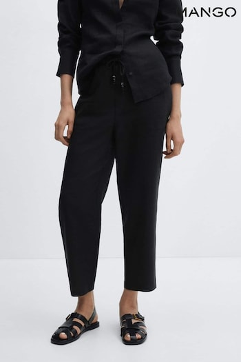 Mango Linen Black Trousers (B27934) | £36