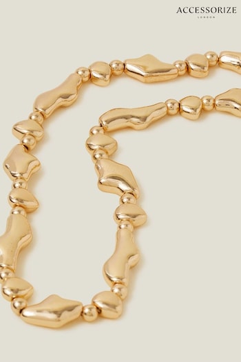 Accessorize Gold Tone Wavy Shape Necklace (B27993) | £16