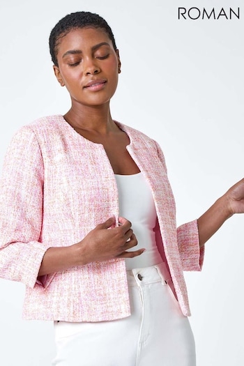 Roman Pink Smart Textured Boucle Jacket (B28024) | £45