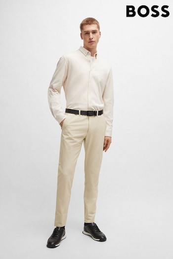BOSS Cream Slim Fit Stretch Cotton Chino Trousers (B28026) | £139