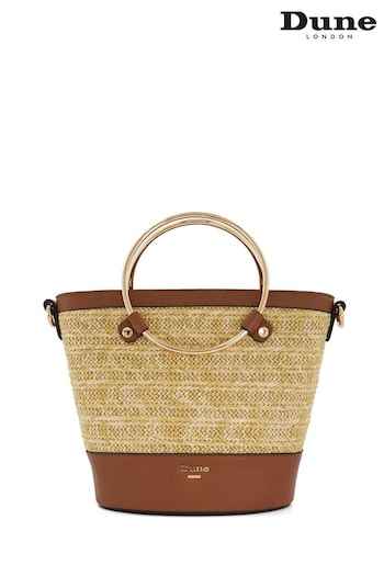 Dune London Brown Dircle Circle Handle Shopper Bag (B28032) | £75