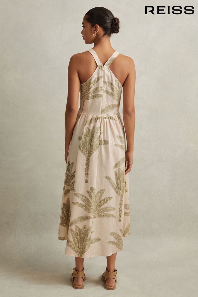 Midi linen dresses uk clearance