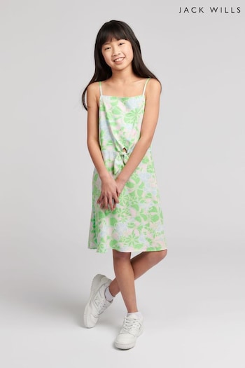 Jack Wills Mini Girls Green Tie Strap Dress (B28065) | £45 - £54