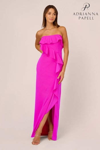 Adrianna Papell Pink Stretch Crepe Column Gown (B28157) | £250