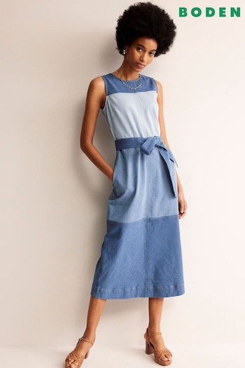 Boden Blue Hotch Denim Midi Dress (B28251) | £135