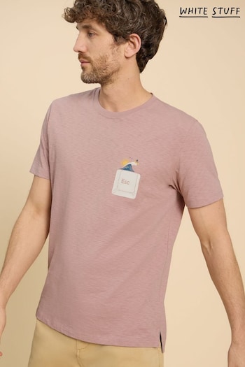 White Stuff Pink Escape Graphic T-Shirt (B28344) | £28