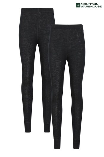 Mountain Warehouse Black Womens Merino Thermal Trousers Multipack (B28637) | £96