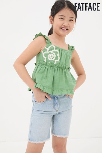 FatFace Green Floral Embroidered Cami Top (B28699) | £18
