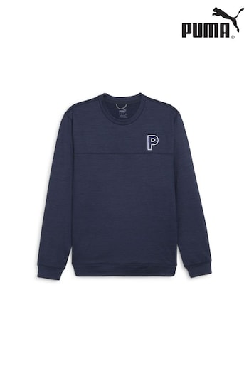 Puma Blue Cloudspun Patch Crew Neck Sweatshirt (B28719) | £60