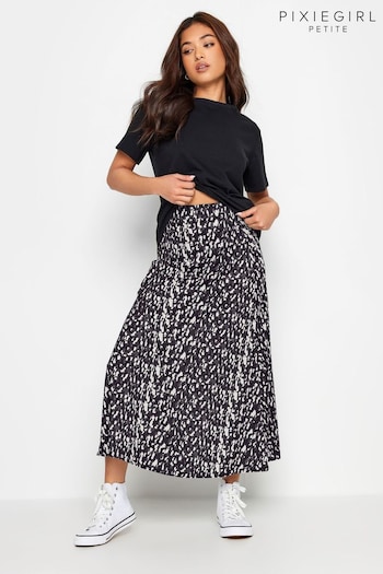 PixieGirl Petite Black Abstract Spot Print Maxi Skirt (B28740) | £29