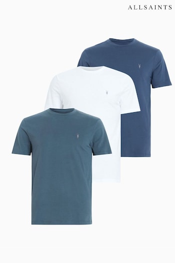 AllSaints White Brace Short Sleeve Crew T-Shirts Desert 3 Pack (B28769) | £95