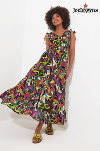 Joe Browns Multi Petite Tile Print Shirred Waist Jersey Maxi Dress (B28866) | £60