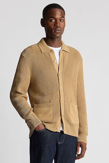 Remus Uomo Camel 100% Cotton Button Through Cardigan (B28885) | £90