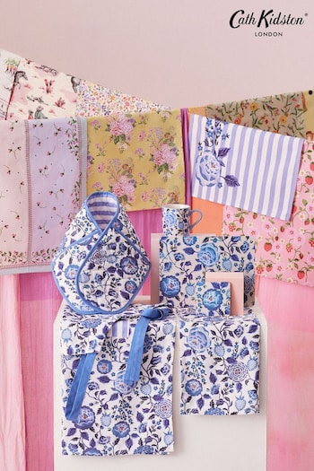 Cath Kidston Strawberry Garden Blue Tea Towels Set Of 4 (B29000) | £36