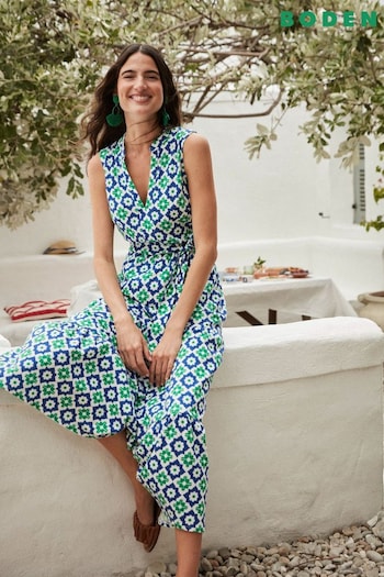 Boden Green Naomi Notch Jersey Maxi love Dress (B29073) | £85