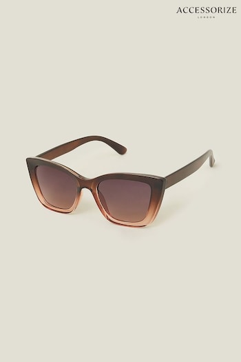 Accessorize Ombre Crystal Cateye Brown Sunglasses (B29128) | £16