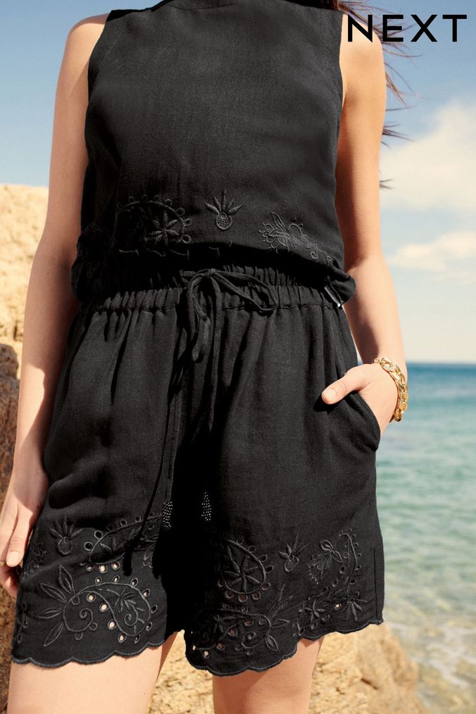 Next linen shorts ladies hot sale