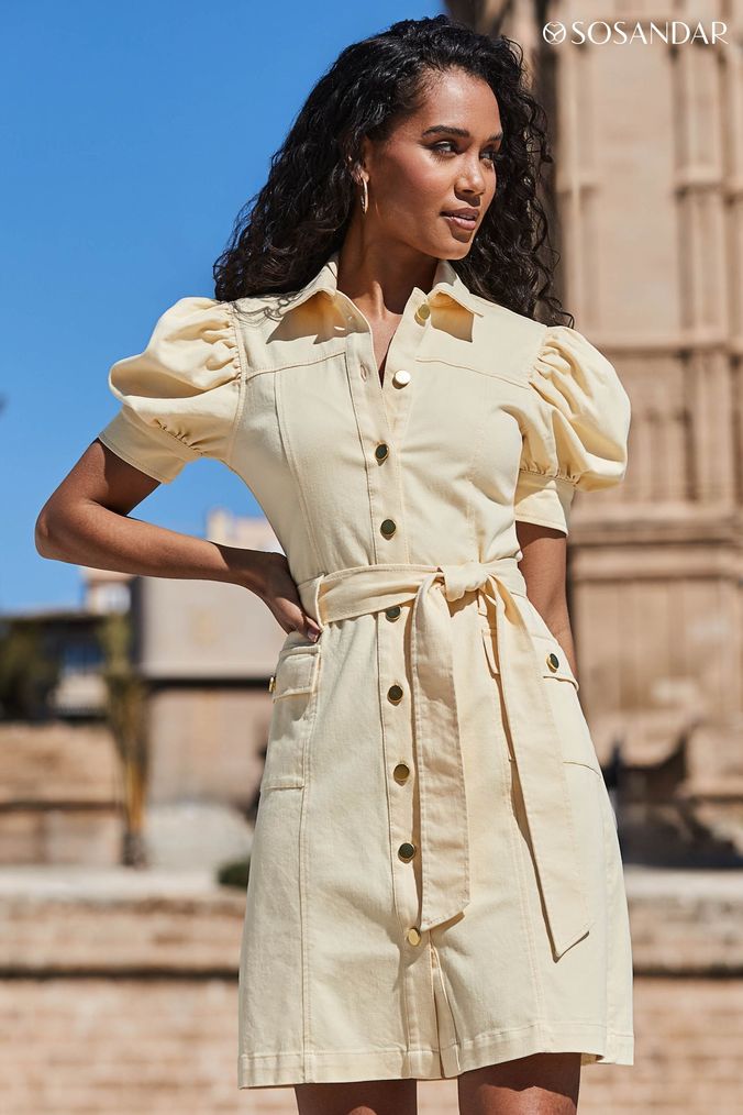 Short sleeve collared dress sales