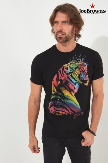 Joe Browns Black Neon Tiger Graphic T-Shirt (B29339) | £27