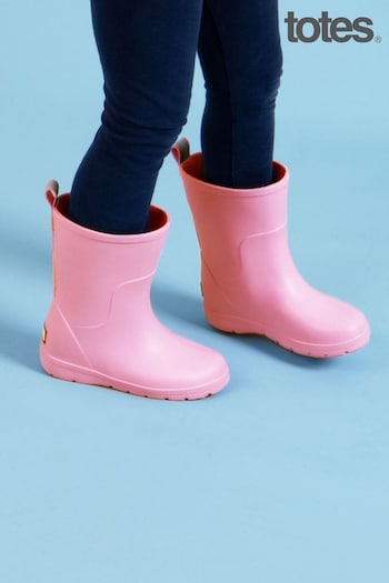 Totes Pink Childrens Charley Welly Boots Suede (B29415) | £20