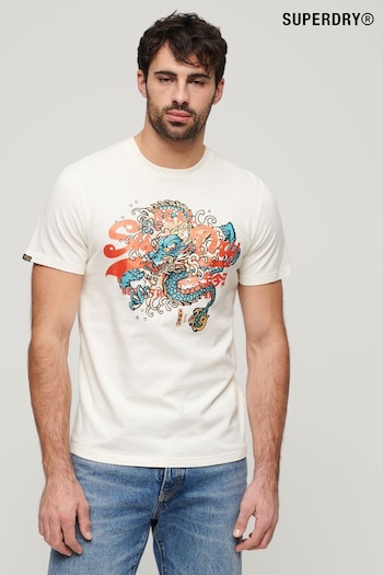 Superdry White Tokyo Graphic T Shirt (B29483) | £30