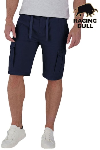 Raging Bull Blue Cargo Shorts bandana-print (B29533) | £59