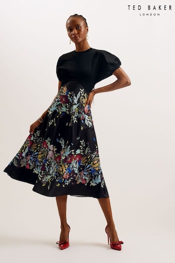 Ted Baker Maulina Ponte Lined Dress With Midi Skirt (B29540) | £175