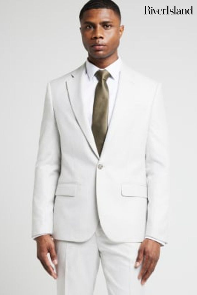 Light cream blazer mens top