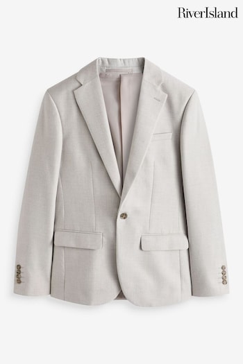 River Island Cream Dobbie Texture Suit Jacket (B29595) | £95
