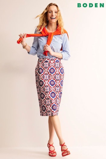 Boden Red Petite Bi Stretch Pencil Skirt (B29608) | £85