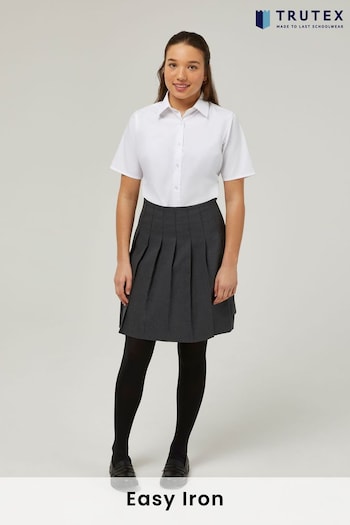 Trutex Regular Fit Short Sleeve School White Shirts 3 Pack (B29721) | £20 - £26