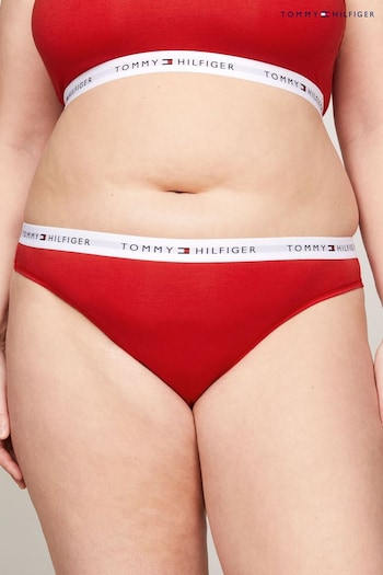 Tommy print Hilfiger Red Iconic Curve Bikini (B29783) | £21