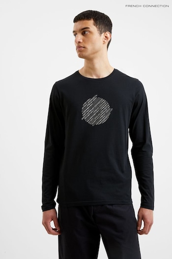 French Connection Everforth Long Sleeve Black T-Shirt (B29875) | £15
