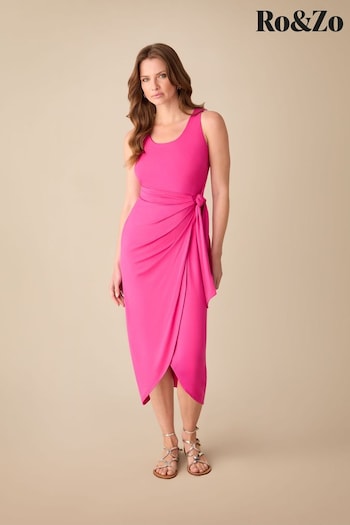 Ro&Zo Petite Pink Jersey Tie Waist Dress (B29914) | £69