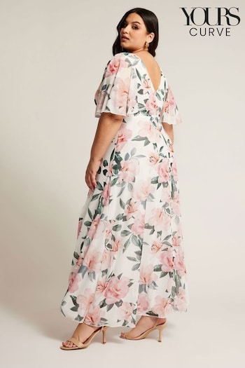 Yours London Curve White Floral Print Wrap Maxi Dress (B29971) | £65