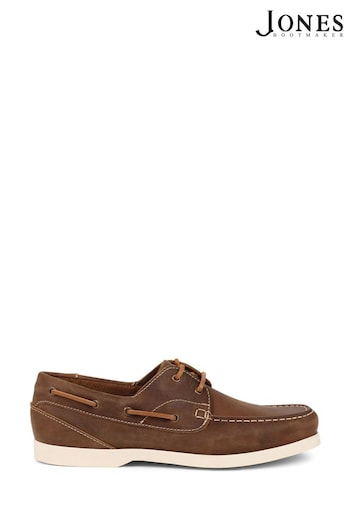 Jones Bootmaker Parsons Leather Boat Brown Shoes (B30019) | £99