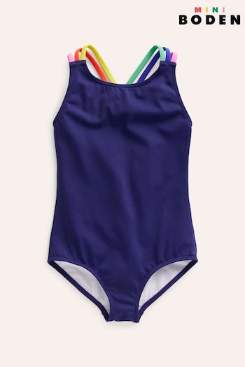 Boden Blue Rainbow Cross-Back Swimsuit (B30064) | £19 - £21